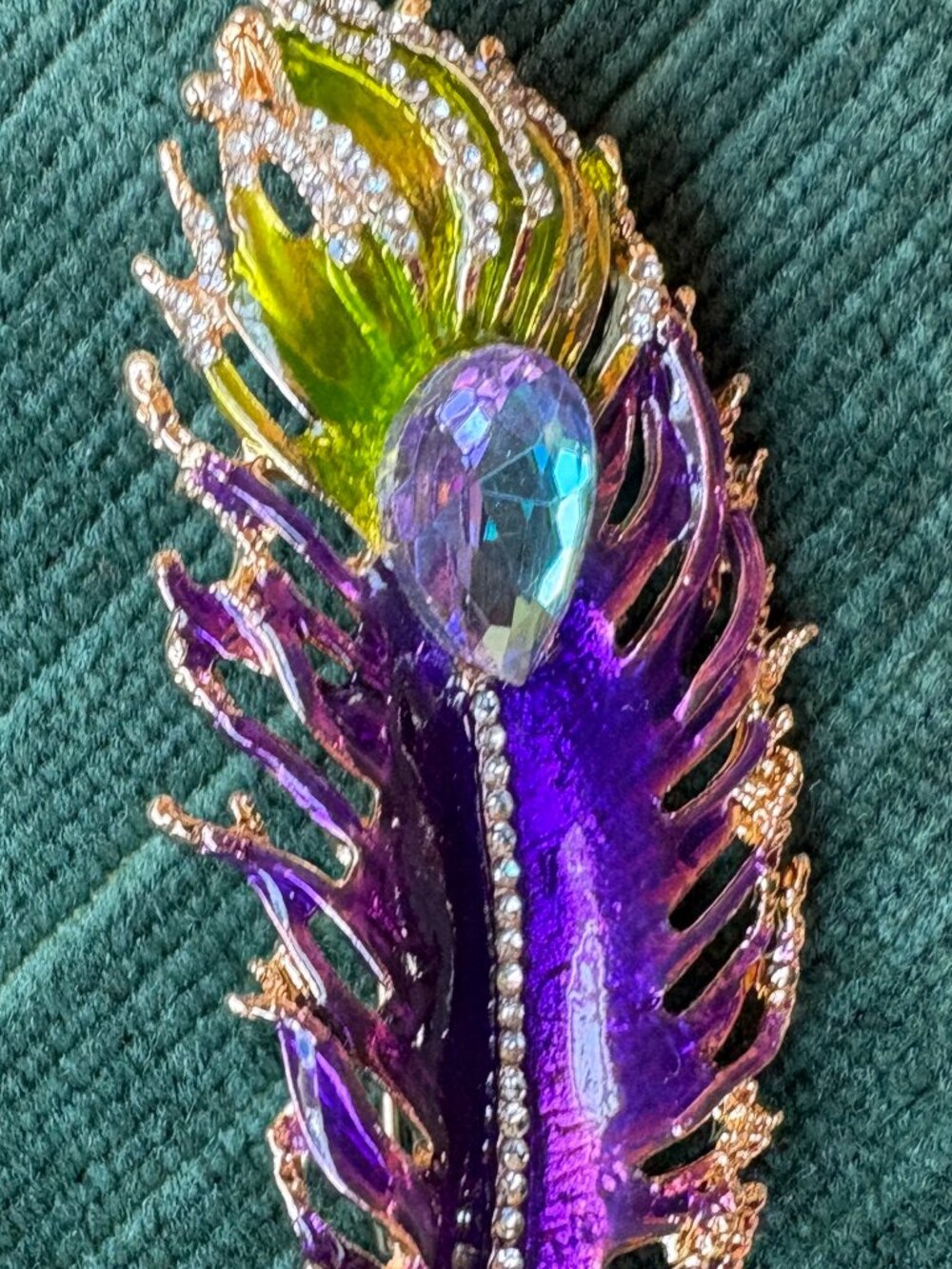 Beautiful Colorful Feather brooch